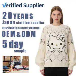 500 MOQ Private Label Thin Chinese Style Knitwear Wool/Cotton/Acrylic Sweater with Front Logo Fast Fulfillment for Brands