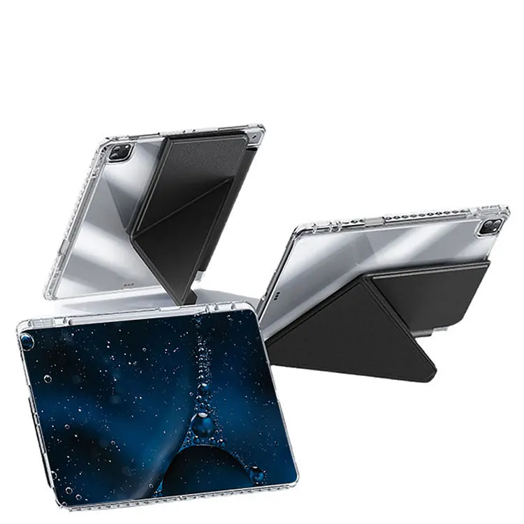 Laudtec Pbk255 Clear Back Tablet Cover Pen Slot Versatile Folding Holder Anti Scratch Simple For Ipad Air Pro 11 10.9 2024