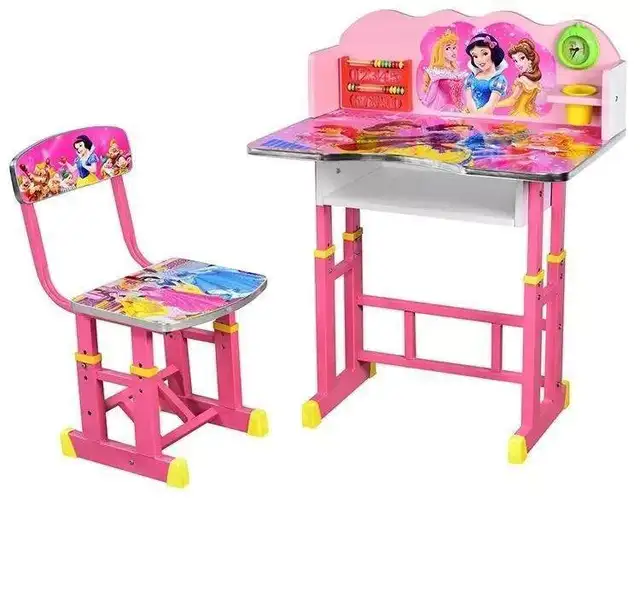 top selling cheapest student desk children table cartoon picture kids desk chair