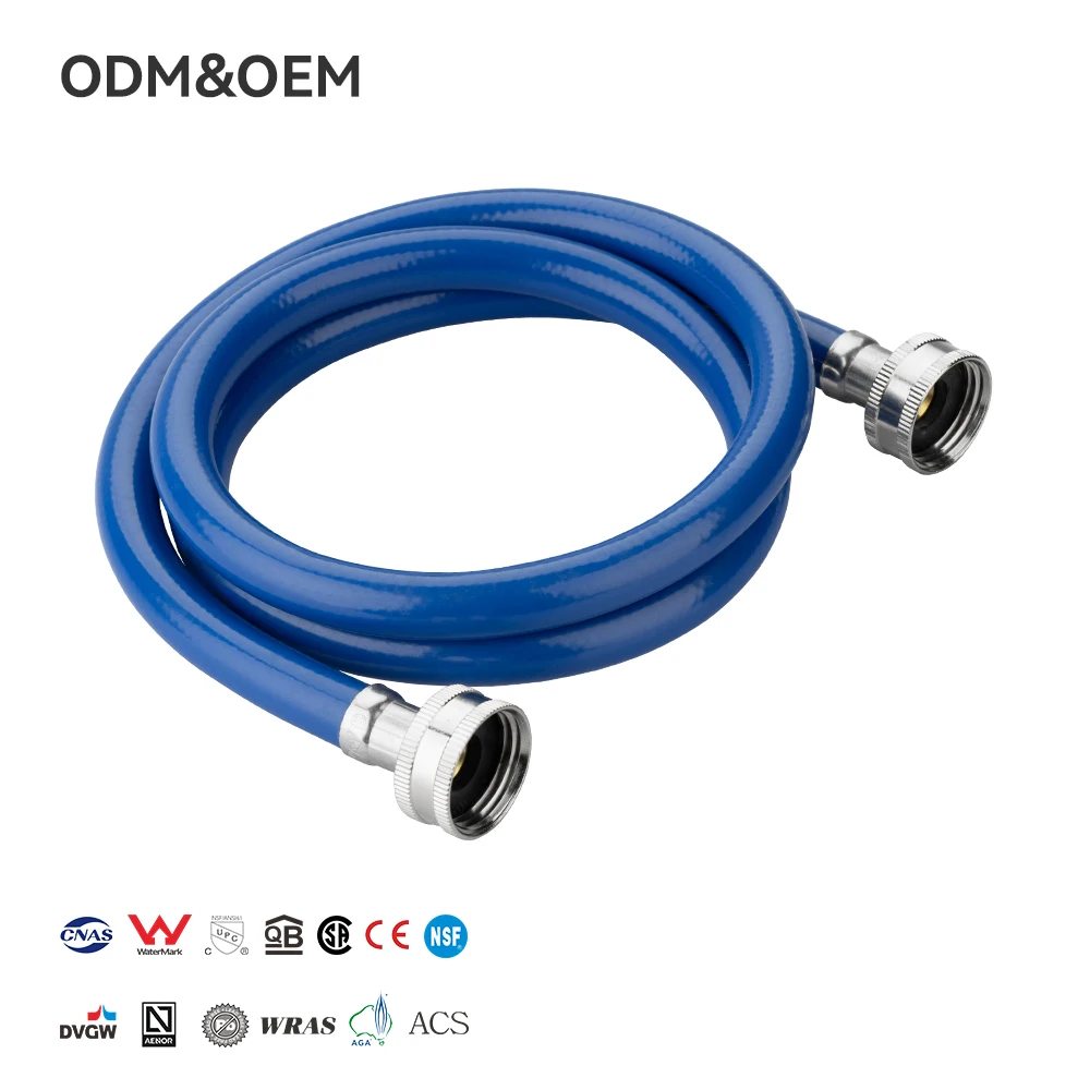 PPW trajno fleksibilno crijevo za ulaz vode u perilicu rublja, PVC unutarnja cijev, spojnica od mesinga F3/4