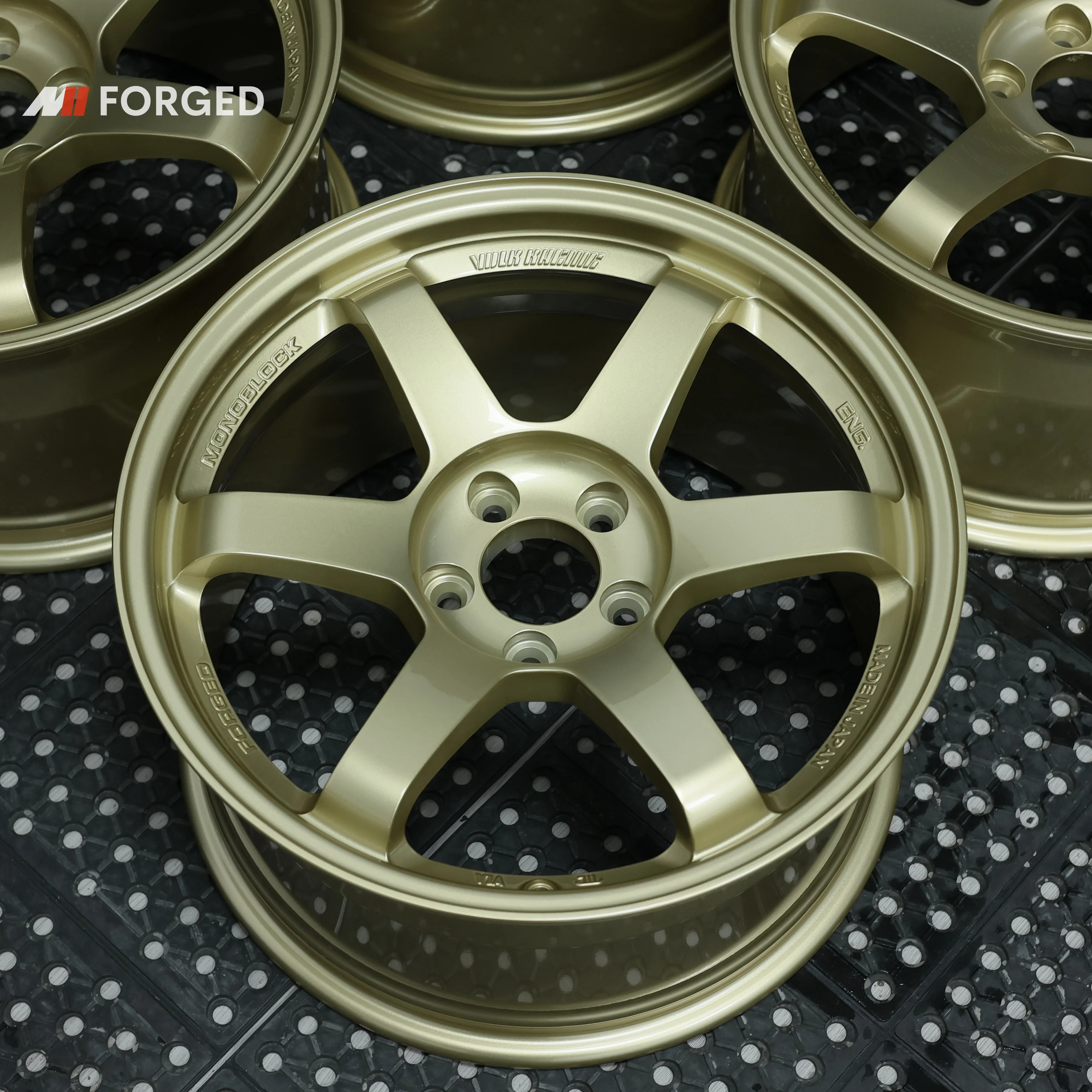 MN Hot Sale Gold Wheels Forged Rims 5x120 5x114.3 18 Inch Replica Volk Racing Te37 SL for Tesla Model S JDM BMW E46 E90