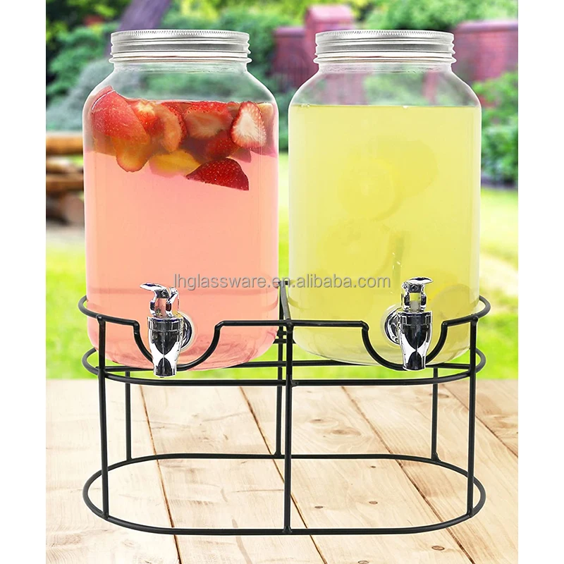 Plastic Drink Dispenser for Parties - Plastic Jar Beverage Dispenser with Leak Free Spigot for Parties, Weddings, Sun Tea Jar, Lemonade & Laundry