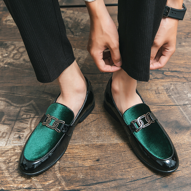 green emerald velvet dress Amazon.com | New Men's Lacquered Leather Upper British Splicing Business  Casual Gentlemen's Leather Mens Leather Shoes Casual Dress Shoes (Color :  Black, Size : 6.5)
