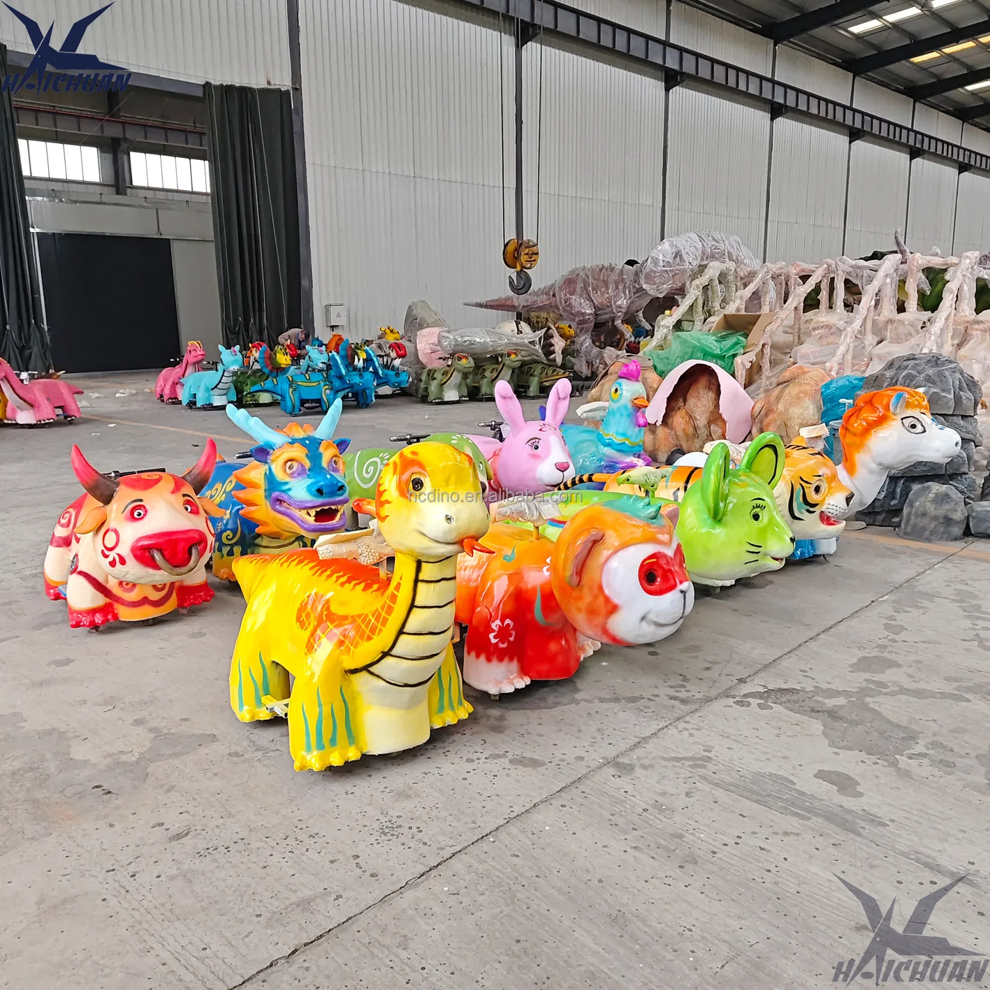 Shopping Mall Small Walking Animals Dinosaurs to Ride on Toy Car for Amusement Park 3D Dino Cart