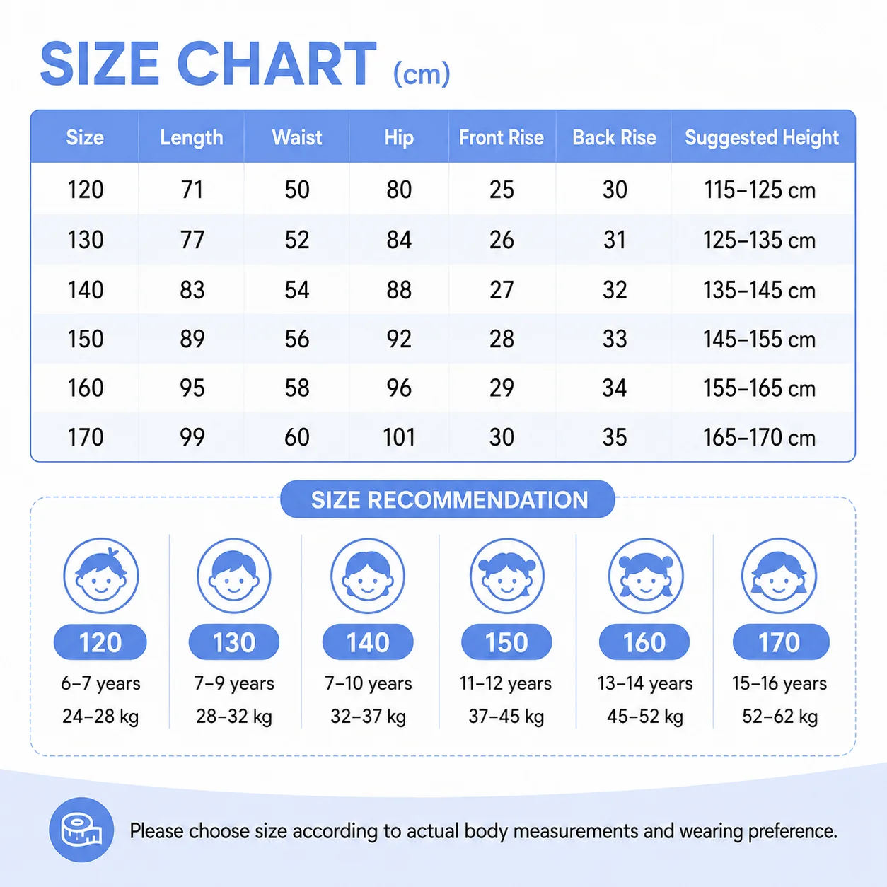 Size chart