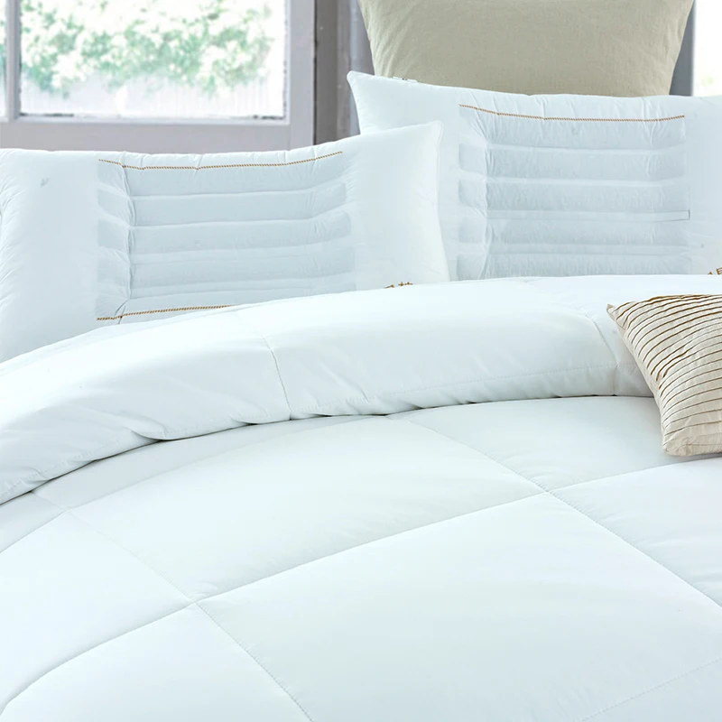 
Оптовая продажа, однотонные белые гипоаллергенные пододеяльники из полиэстера с защитой от пыли для спальни 