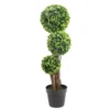 Artificial Triple Ball Boxwood Topiary Tree 90 cm