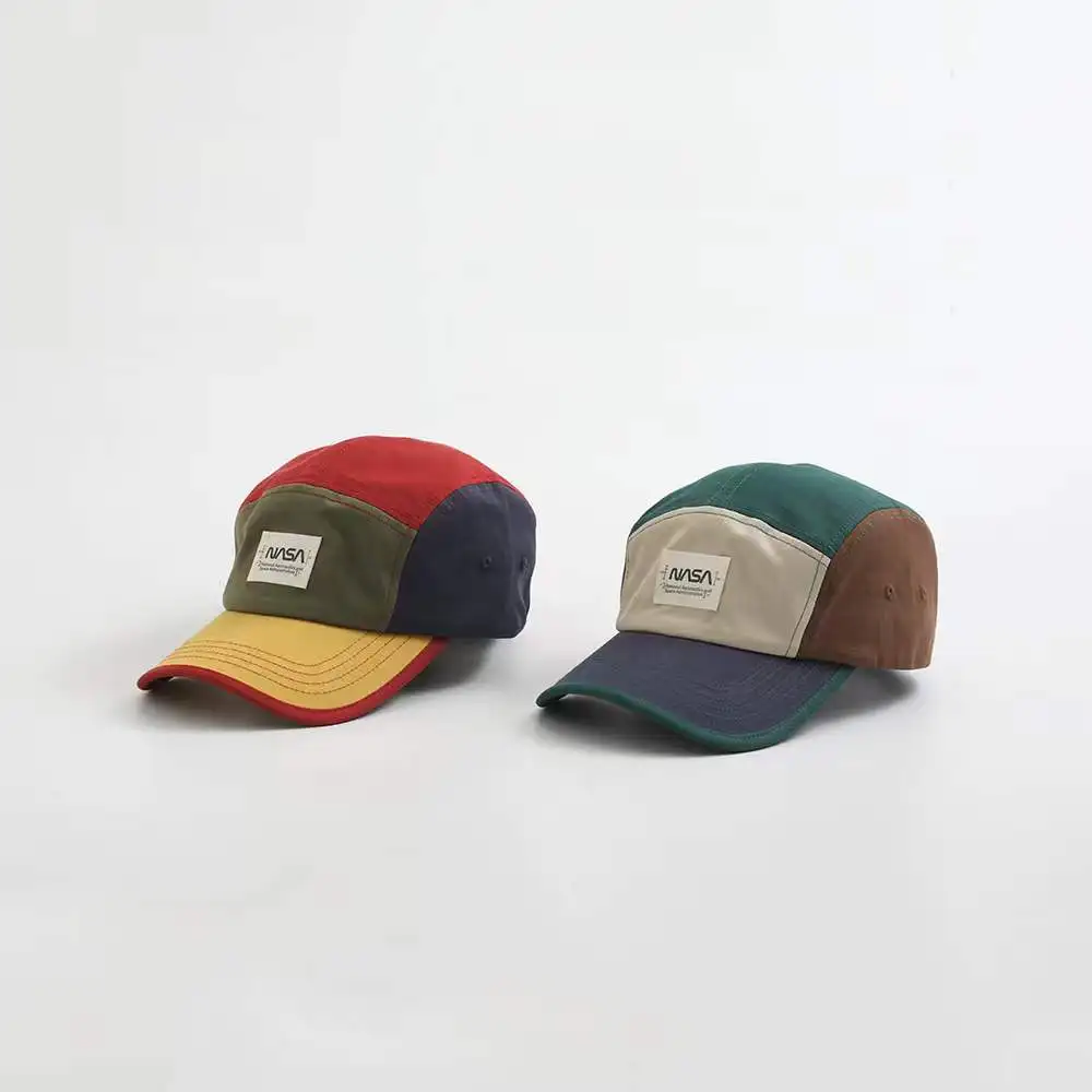 2022 Fashion Color Matching 5 Panel Men Caps Hats Fitted Cotton Hat Custom Sports Gorras for Woman Men