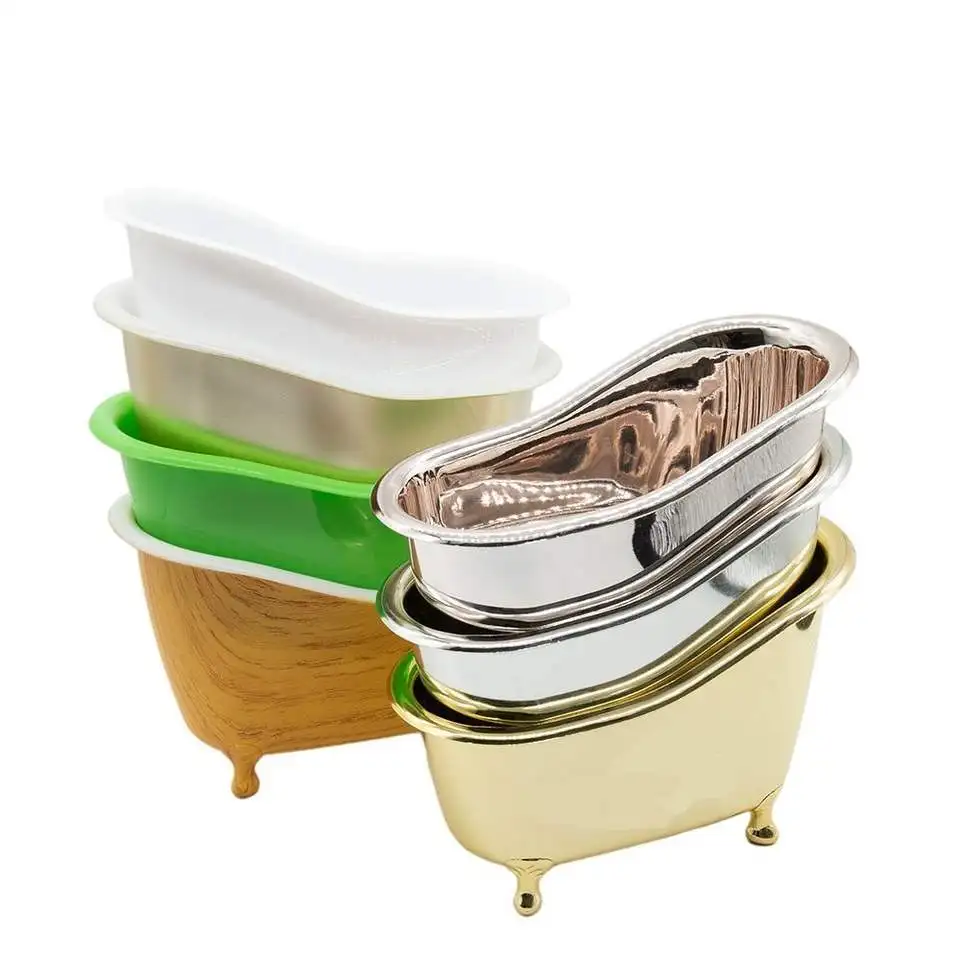 Hot Sale One Color Screen Printing Gold Plastic Mini Bathtub for Shampoo Packaging