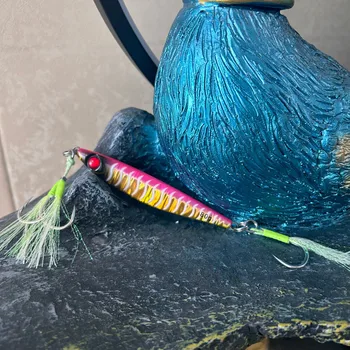 CHEERY Sea Fishing Jig Lure Iron Plate Bait for Spanish Mackerel Glow-in-the-Dark Steel Wire Hook Fast Twitching Boat Fishing – Metal Jig – view 3