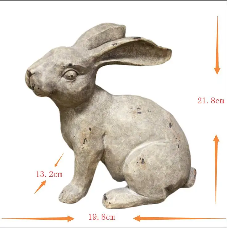 Lovely realistic animal sculpture resin bunny for Indoor and outdoor ornaments