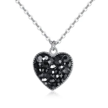 Black Heart Necklace Pendant 2121 New Design 925 Sterling Silver Jewelry Women Anniversary Party Gift Necklace