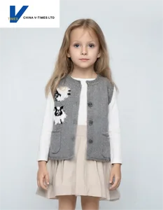 China V-Times Autumn New Casual Boys' Knitted Vest Girls' Fashionable Vest for Spring Autumn Trendy Children's Sweater Clothing
