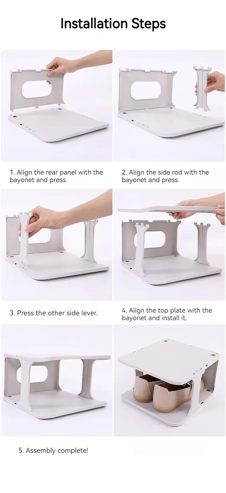 High Quality Easy Installation Shoe Rack Organizer Space-Saving Wholesale Shoe Storage for Living Room factory