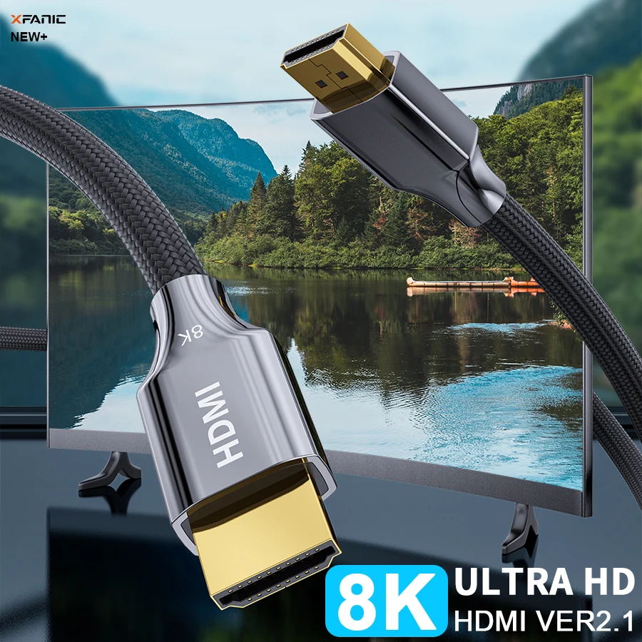 Высокоскоростной позолоченный ТВ HDMI 2,1 кабель плетеный 3 м 8 к 60 Гц 4 к 3D Ultra HD Видео Аудио HDMI кабель 8 к