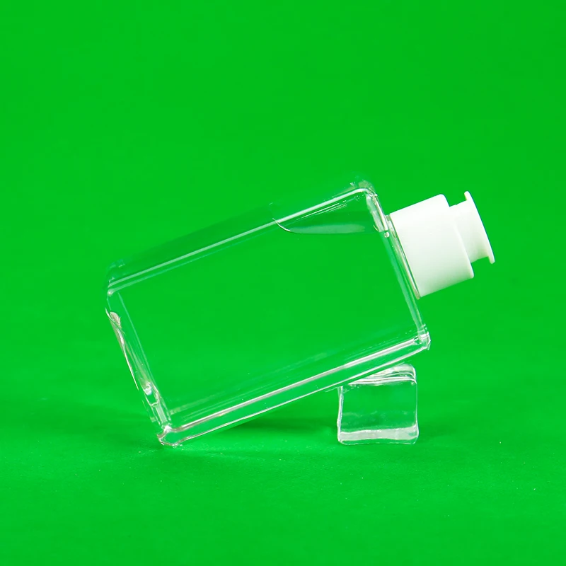 PET Bottle Flat Square Plastic with Flip Cap and Screen Printing 150ml Cosmetic Packaging Clear Oval Screw Cap Pet Bottle