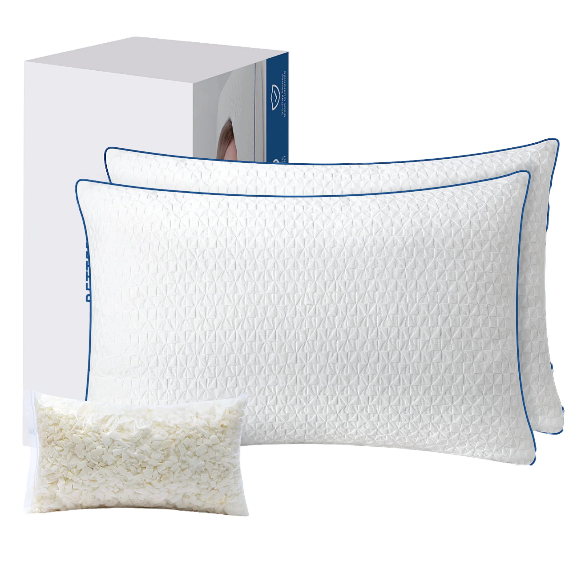 King Size  Shredded Memory Foam Pillow Adjustable Pillow  for Side Back Stomach Sleepers