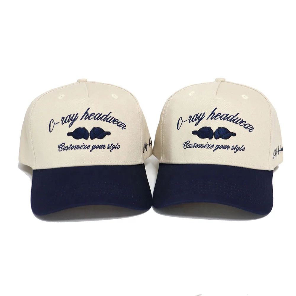 High Quality Two-tone Small MOQ Wholesale Embroidered Cap Custom Brand logo Latest Style Baseball Cap Manufacturer Hat