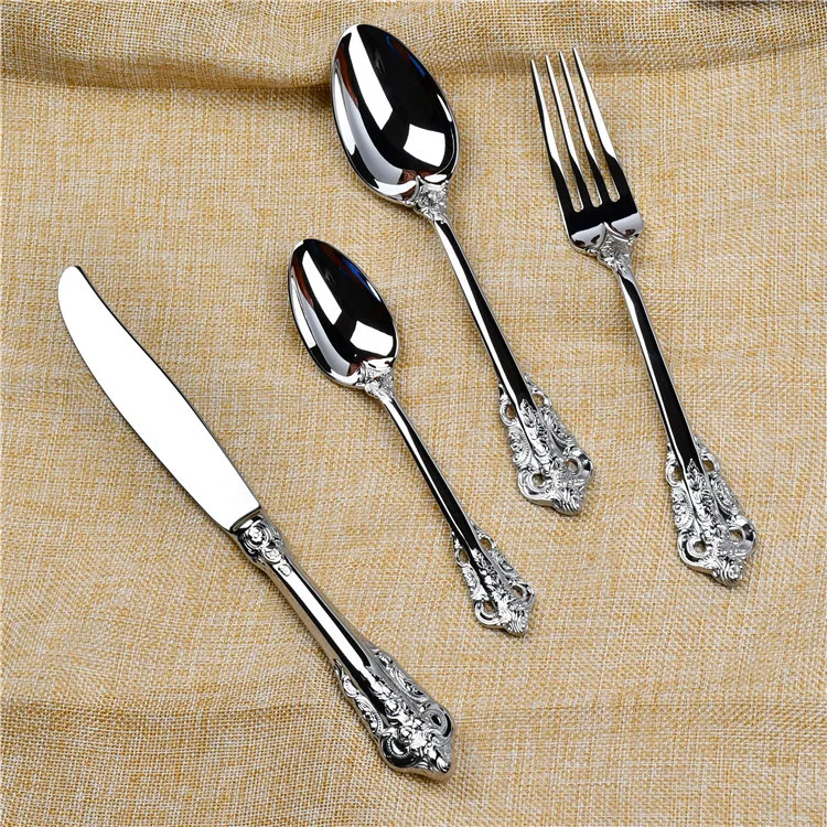Bestekset 18/10 Simple Classic Design Flatware Set High Mirror Finished Knife And Fork For Weddings Parties And Hotels