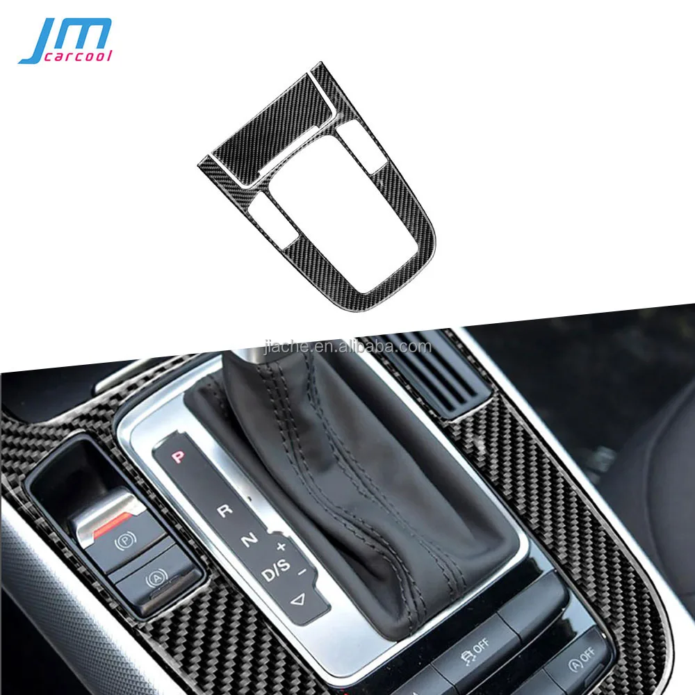 Carbon Fiber Look For Audi A4 A5 Center Console Cup Holder Frame Cover 2009-2016