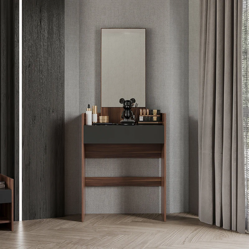 Modern  Melamine Queen Size Bedroom Furniture Set Wooden Sliding Door Wardrobe & Makeup Table Bedroom Furniture Set