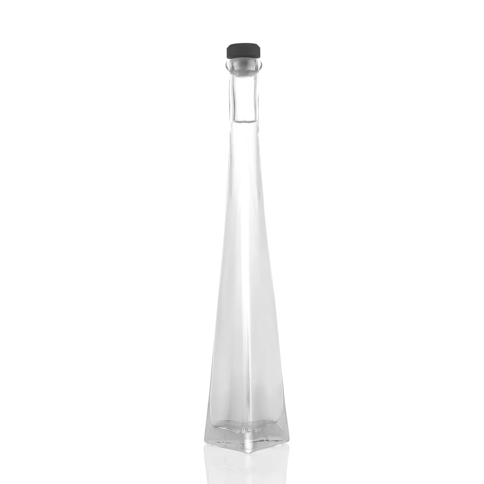 200ml Hochgefragte Flasche mit langem Hals, quadratische Weinflasche aus Glas