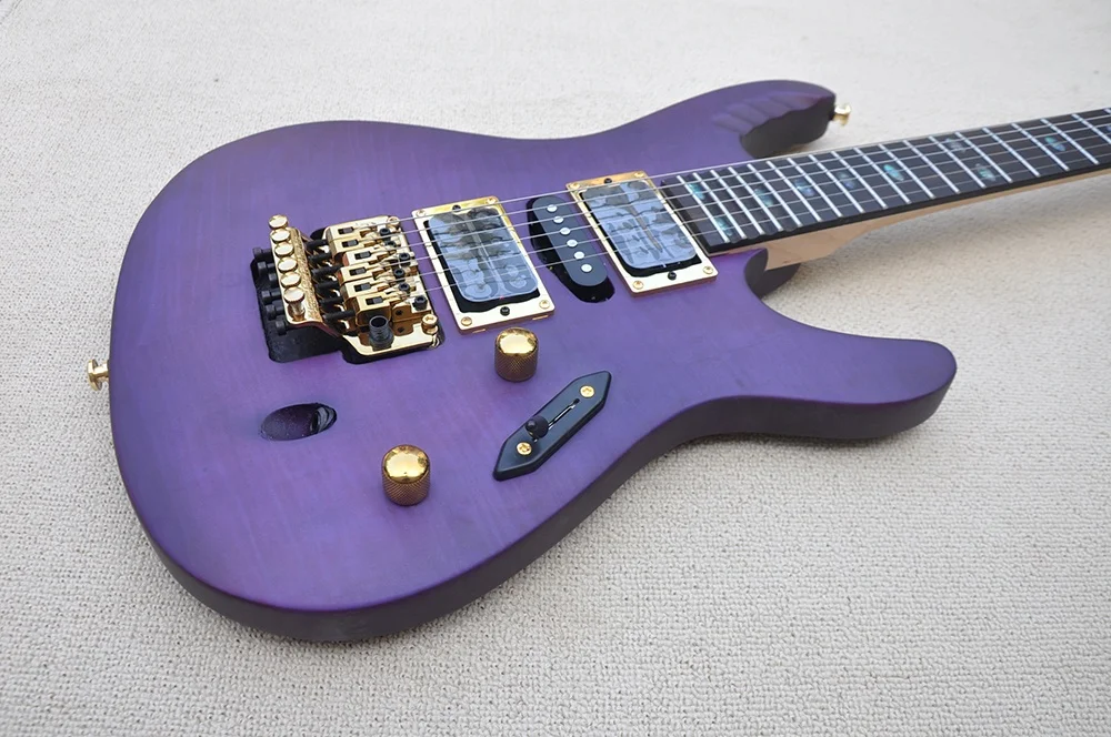 Custom Matte Purple Electric Guitar With Floyd Rose Bridge Oem
