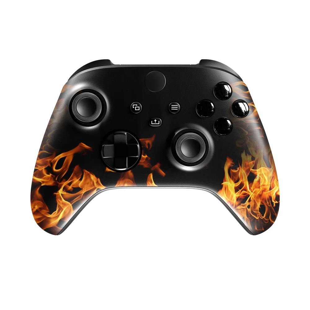 EXtremeRate Cover Frontale Per Xbox Series X S Controller Model 1914,Scocca Custodia Copertura Ricambio Per Xbox Series X S Joystick,Senza Controller-Venatura Del Legno - Foto 8