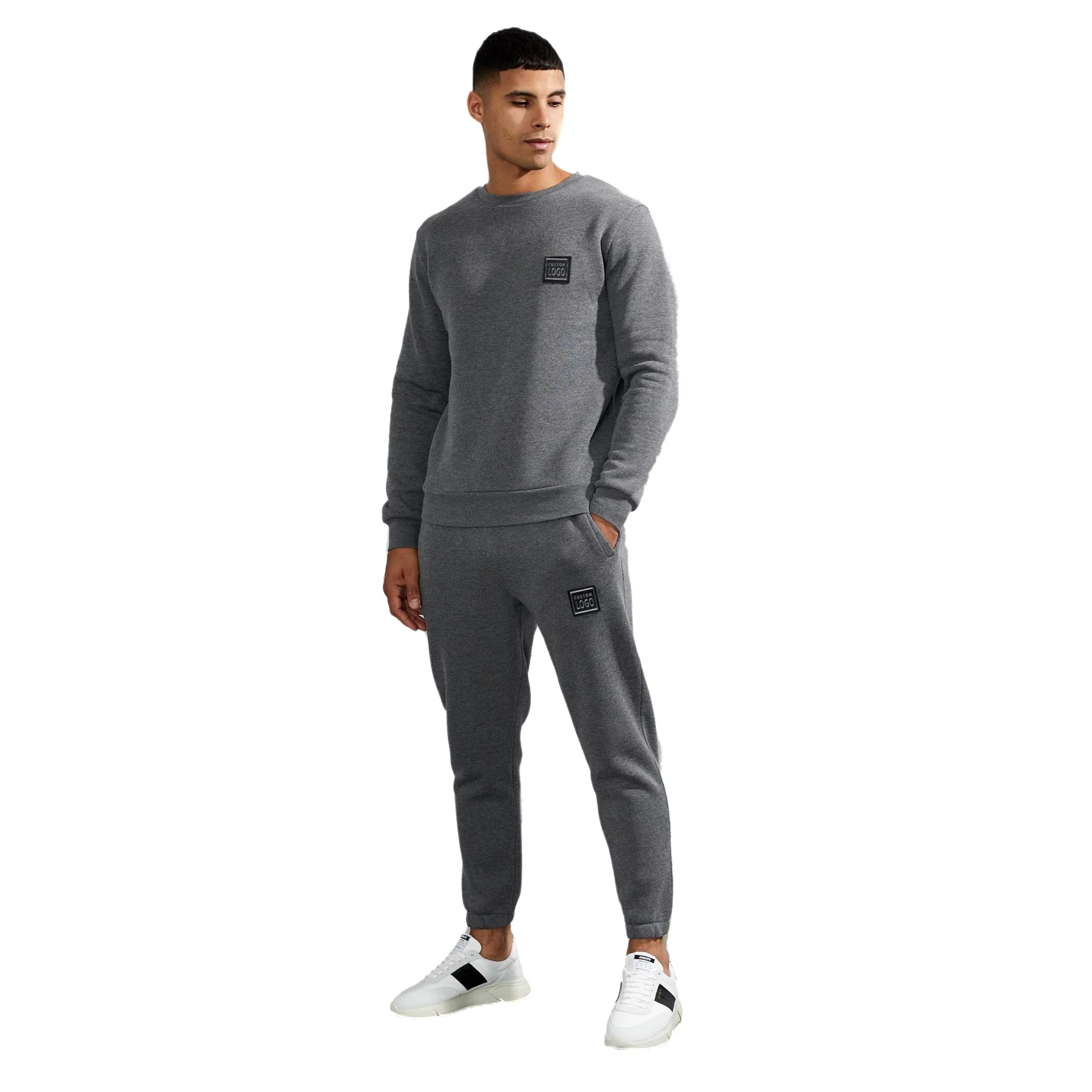 Wholesale Bulk Cheap 2 Piece Set Tracksuits Plain Men Fitted Sportswear