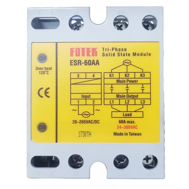 FOTEK ESR-60AA Three phases High power solid state module input 20~256VAC output 24~380VAC Zero cross switching
