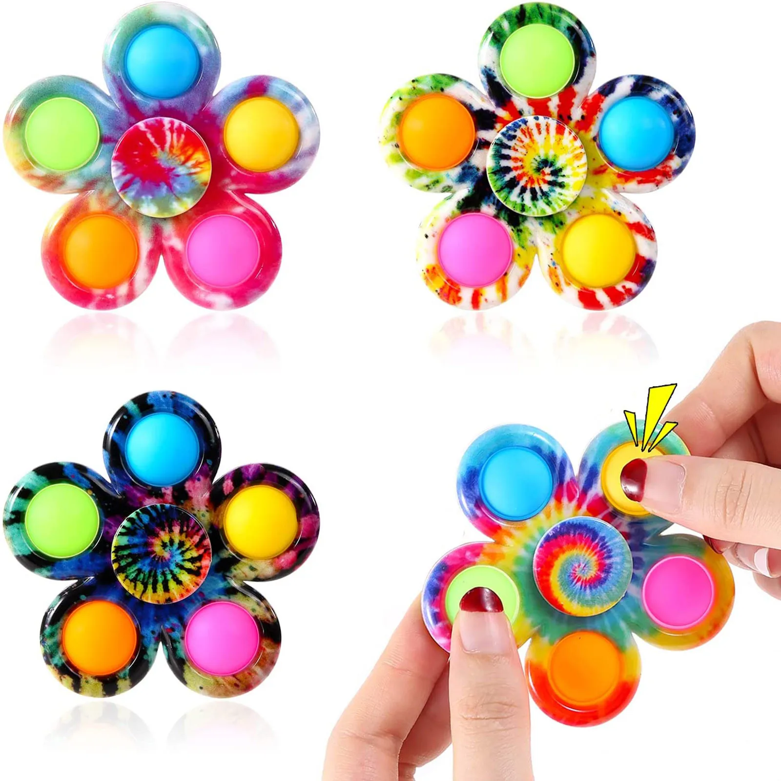 Colorful Beautiful Popper Finger Fidget Spinner Metal Toys Ring Relieve Stress Toys Kids Flying Fidget Spinner