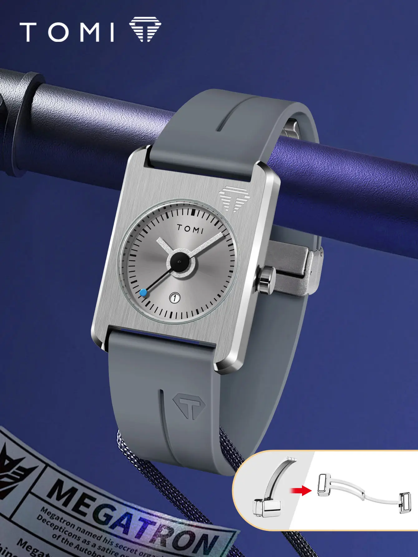 TOMI T022 Men's Square Dial Quartz Watch - Minimalist Luxury