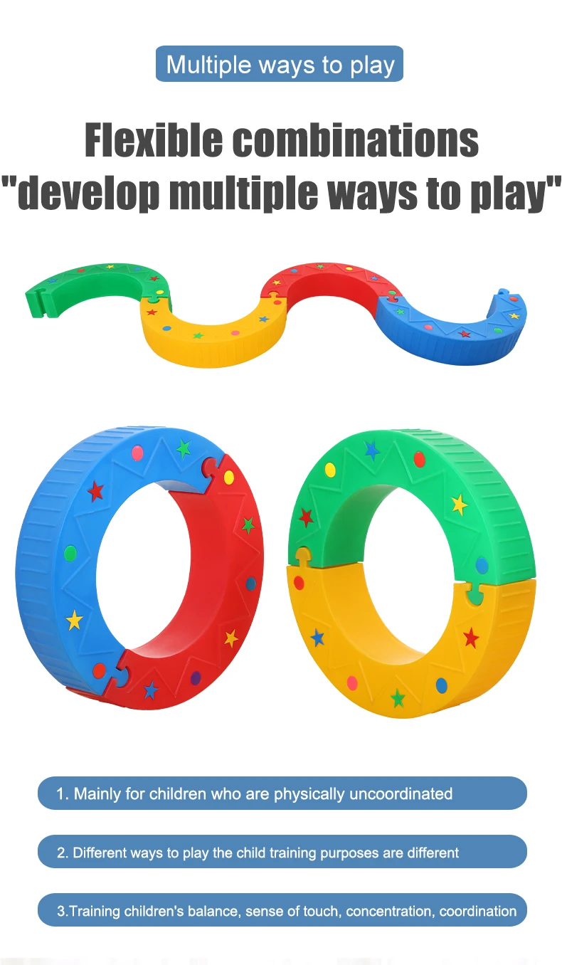 Indoor Kids Balance Beam Sshaped Canoe Bridge Sensory Toys For Autistic Children Kindergarten