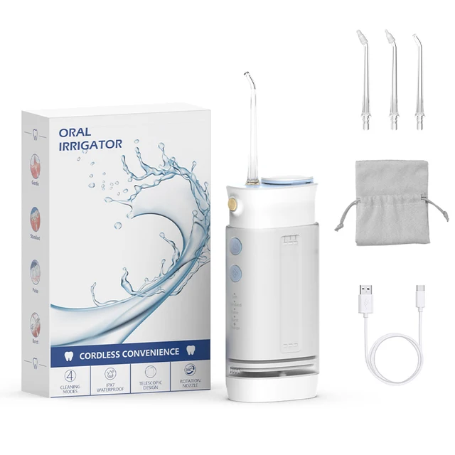 New IPX7 Waterproof Rechargeable Cordless Electric Portable Jet Teeth Cleaning Dental Floss Oral Irrigator Water Flosser