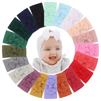 Large Size Spring Summer Solid Color Baby Headband Girls Knotted Soft Elastic Baby Girl Headbands Hair Accessories