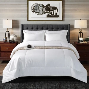 Pure White Feather Silk Cotton Printed Simple Fall Breathable Hotel Duvet Inserts & Bedspreads Brushed Linen Quilts