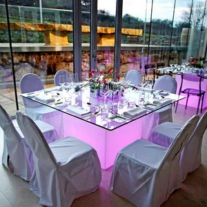 Modern Luxury Banqueting Dining Table with Glass Top for Indoor and Outdoor Hotel Dining Sets