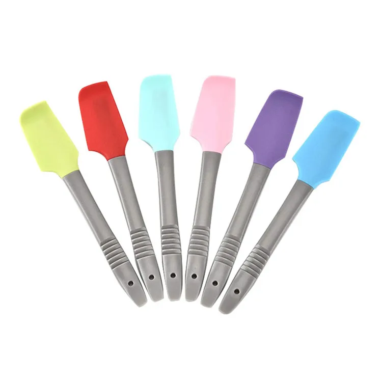 6 colors Non Stick Small Rubber Jar Spatula Tiny Cooking Scraper Pet Food  Can Scoop for Baking Frosting Mixing