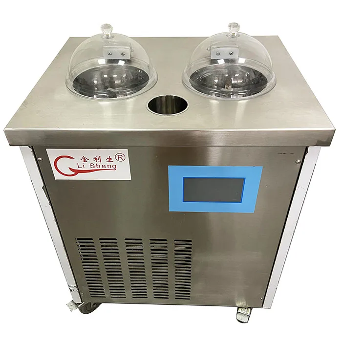 Freezing Cold Plate Ice Cream Machine Single Round Pan Thailand Fry Roll Ice Cream Machine Fried Yogurt Ice Cream Roll Machine