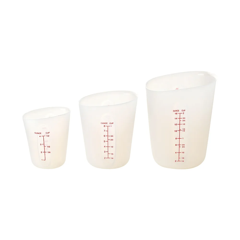 Silicone Measuring Cup with Dual Scales, High Temperature Resistant, Microwave Safe, Kitchen Baking Measuring Tool