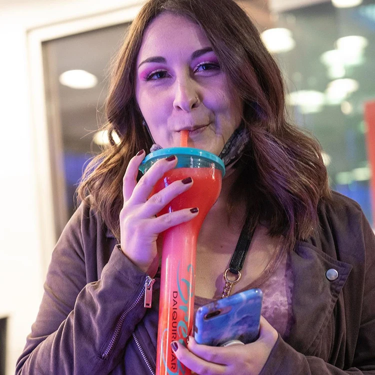 24/32oz Long Neck Vasosplasticosdaiquiri Souvenir Cup Stadium Fiesta Custom Plastic Tall Slush