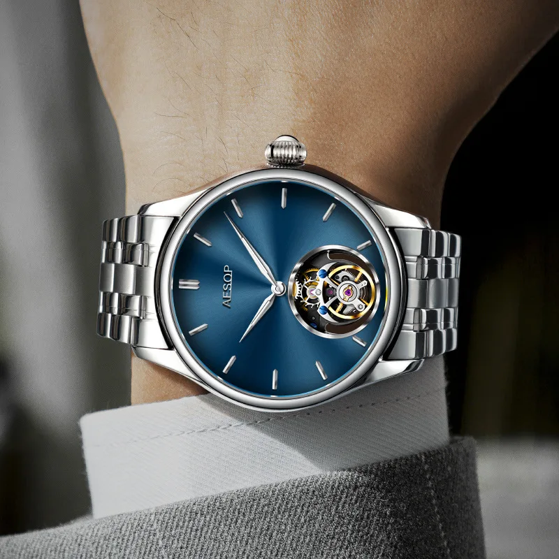 Aesop Stainless Steel Tourbillon Men's Watch, Automatic