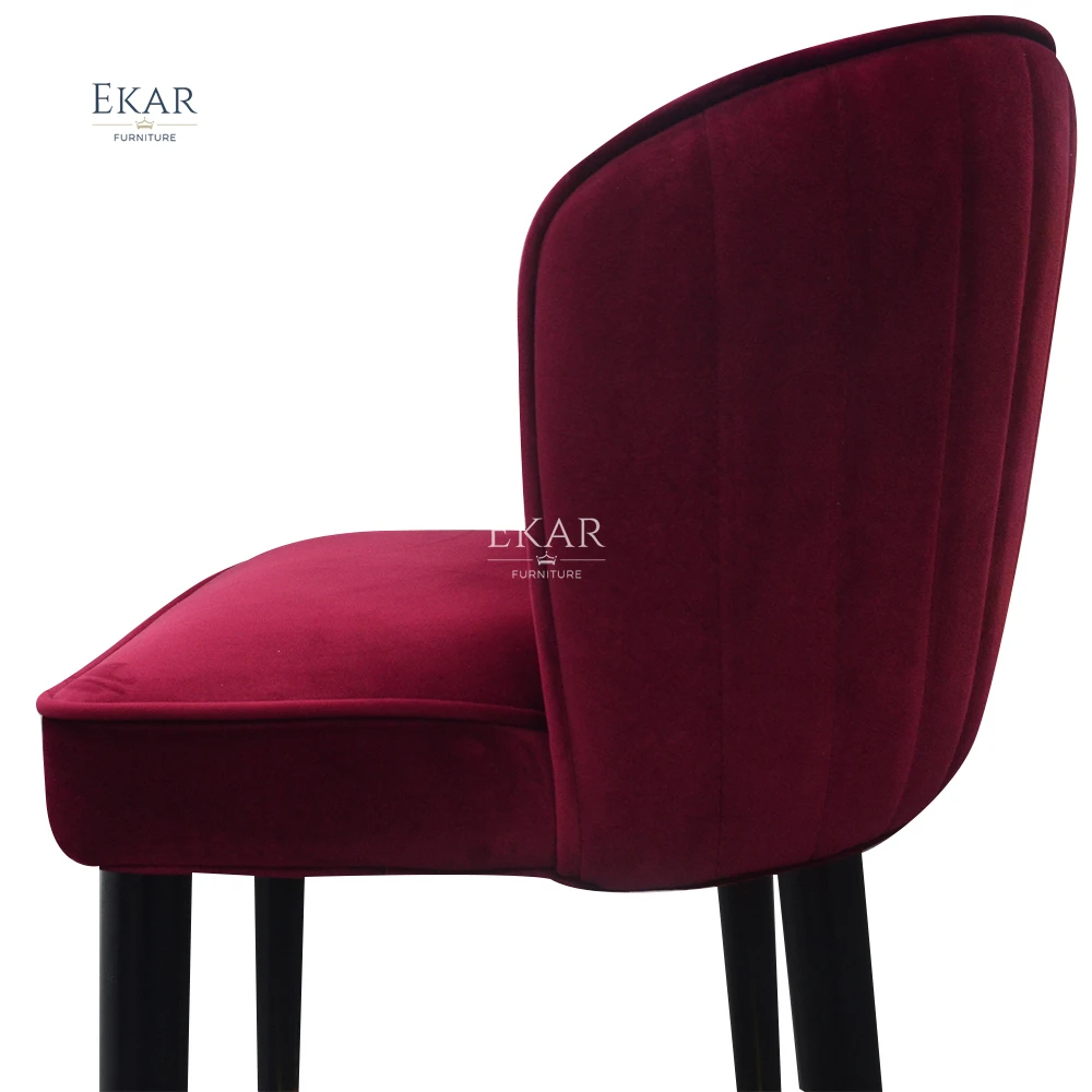 Light Luxury high quality Restaurant Furniture Metal Commercial High Chair Velvet Bar Stool supplier