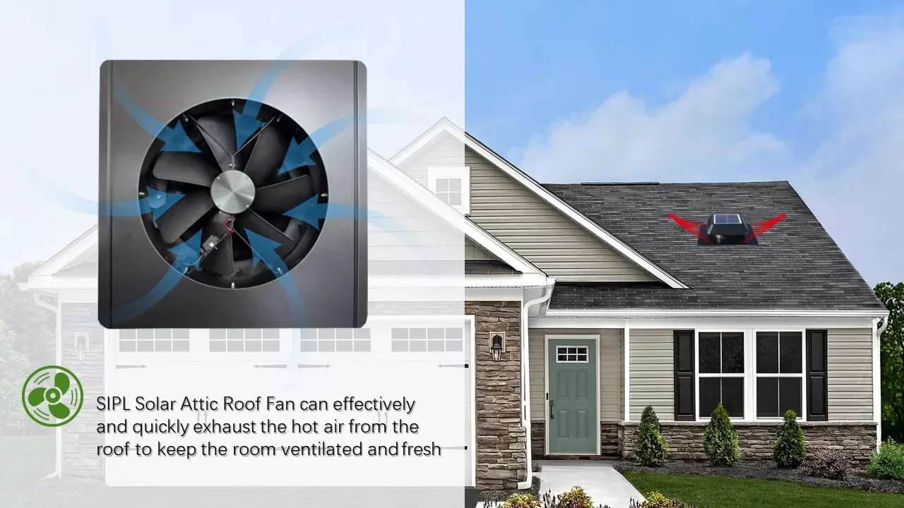 Solar Attic Fan, 40W, HVAC, Axial, Roof - detail 2