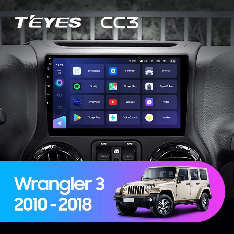 Teyes Cc3 For Jeep Wrangler 3 Jk 2010 - 2018 Car Radio Multimedia Video  Player Navigation Stereo Gps No 2din 2 Din Dvd - Buy Android Car Dvd Player  For Jeep Wrangler
