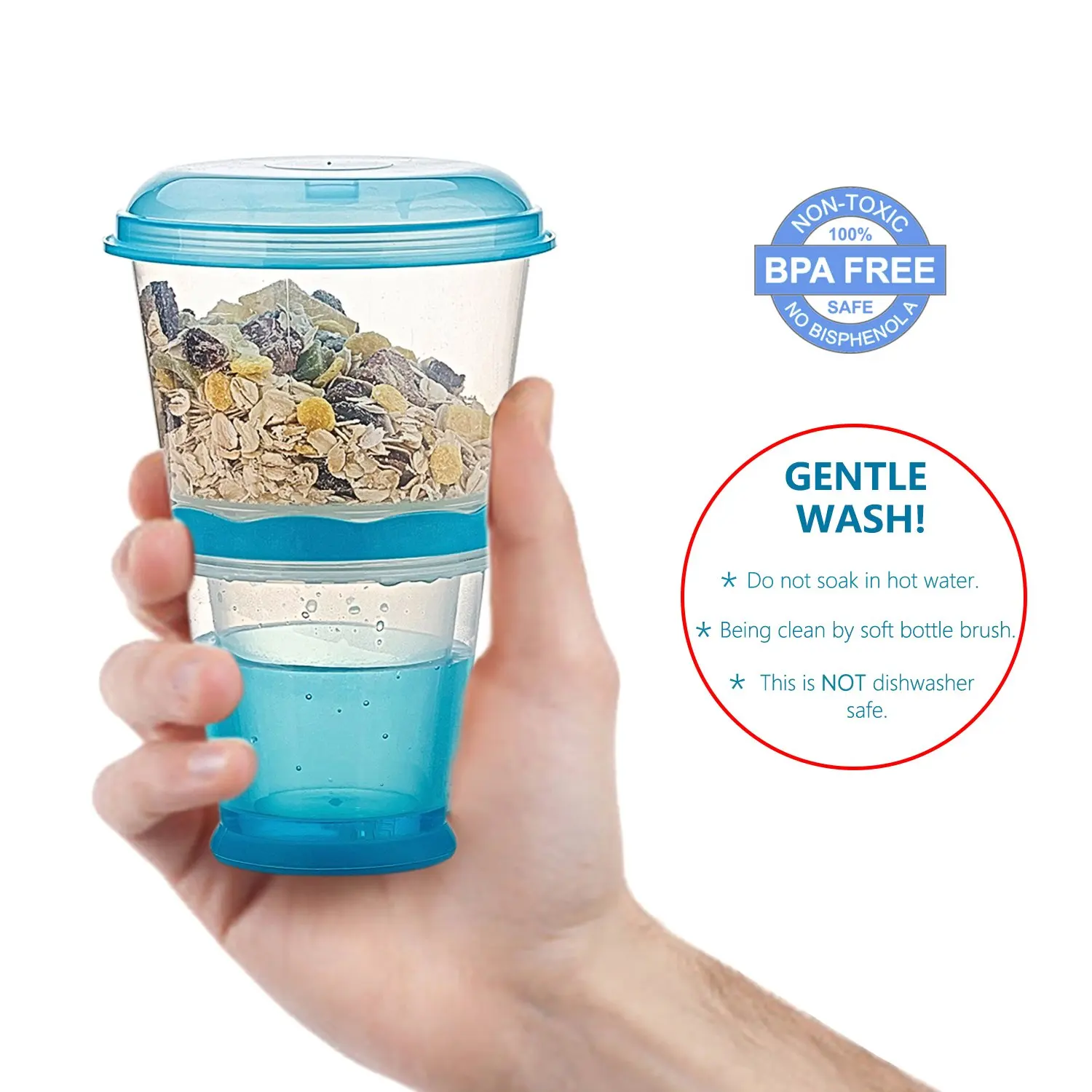 Oatmeal container portable cereal cup