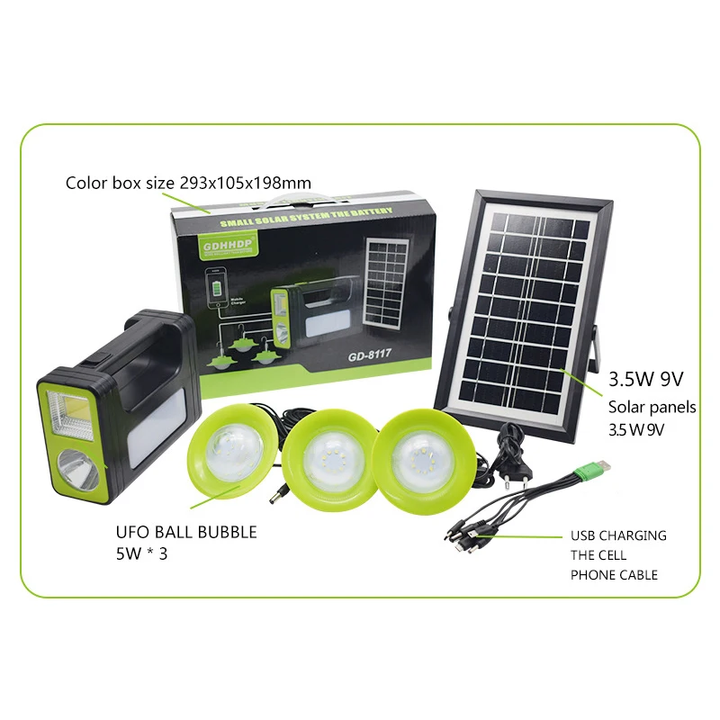 Outdoor Camping Mobile Charging 10w Solar Led Light Kits Solar Panel