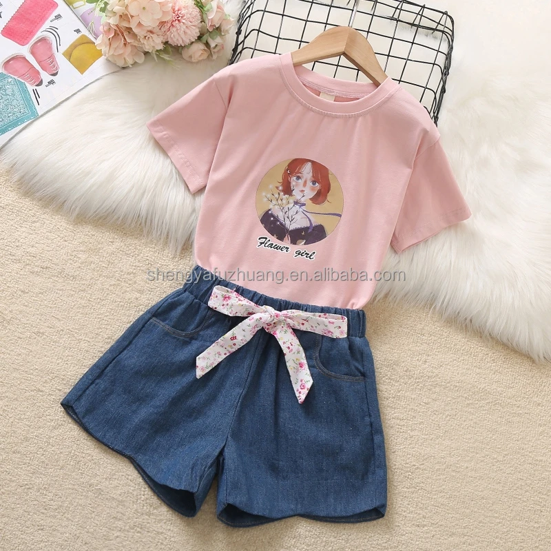 2022 children's wear women's T-shirt set high quality factory direct sales