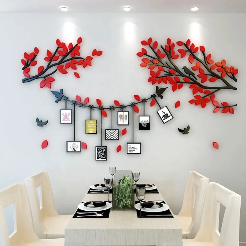 3d DIY Photo Frame Tree Wall Sticker Living Room Bedroom Sofa Backdrop TV Wall Acrylic Stickers