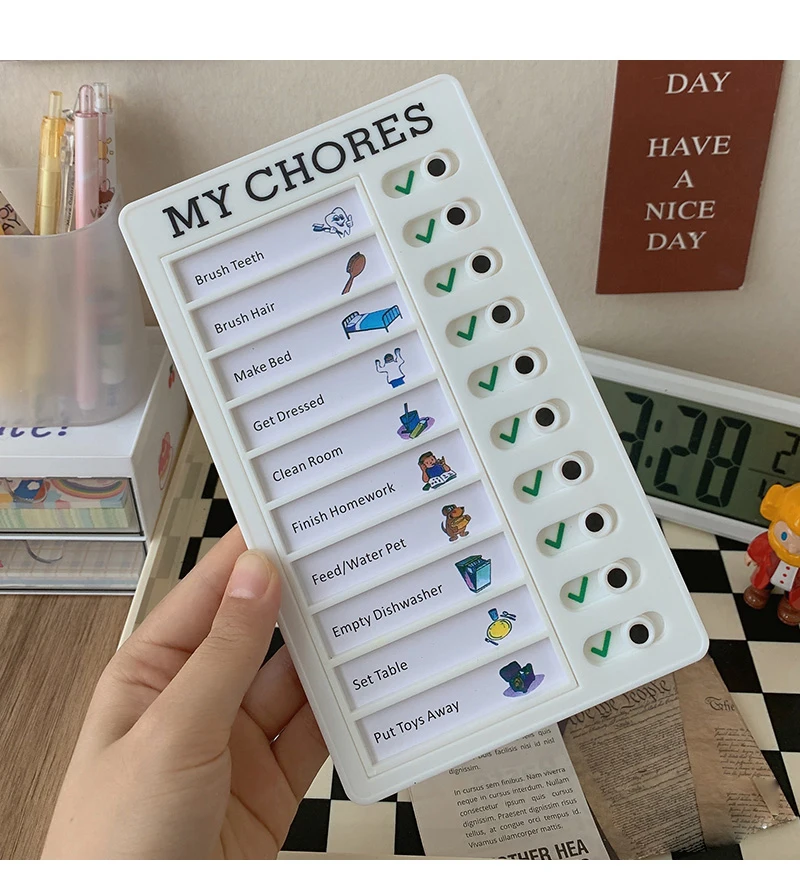 Memo Plastic Board My Chores Rv Chicklist Elder Self Discipline Device ...